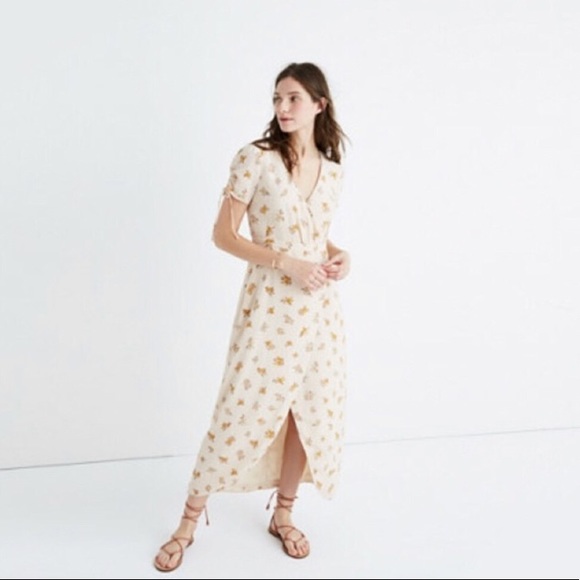 madewell floral wrap dress